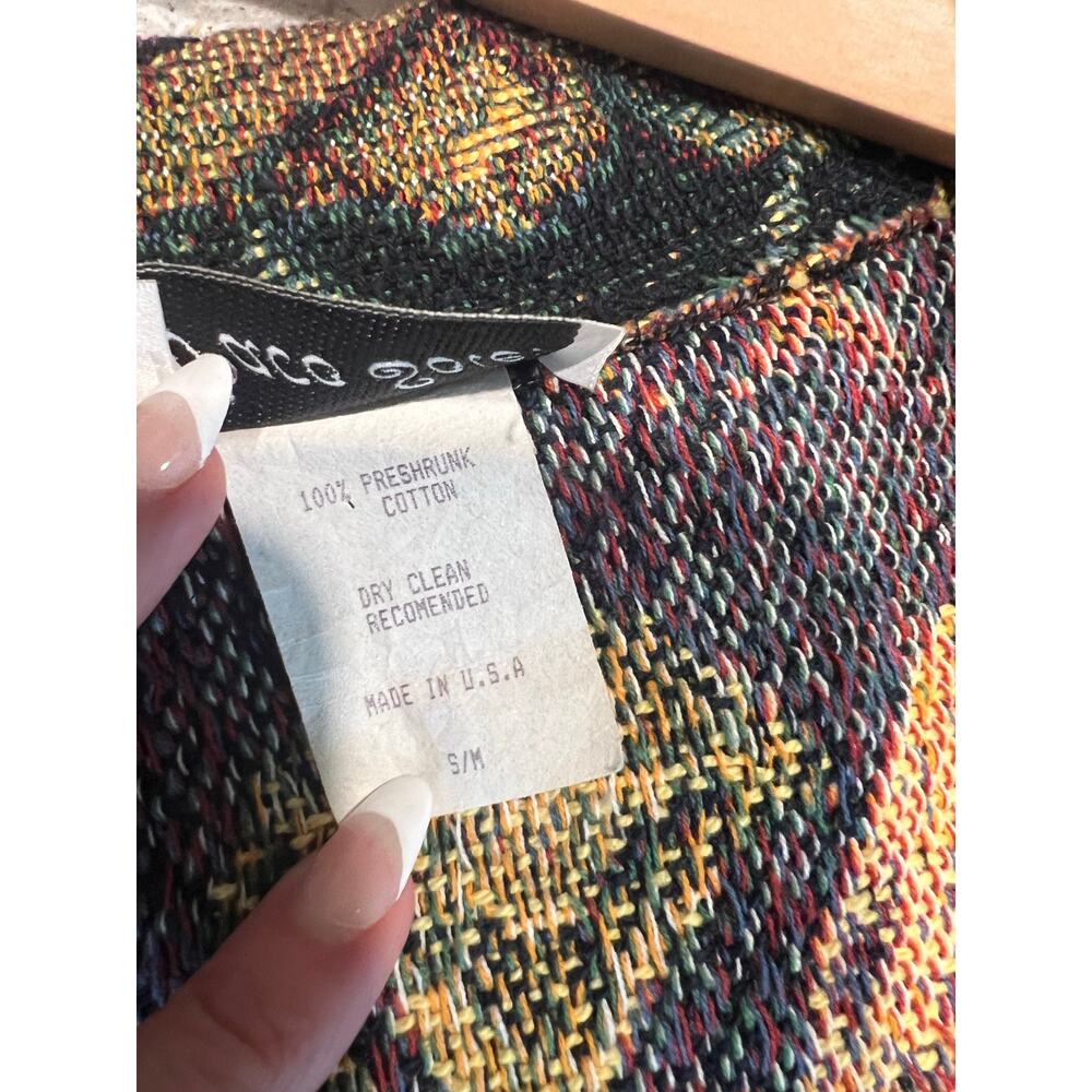 Vintage Paco Soler Cotton Tapestry Jacket Fruit Floral Gold & Black Size S/M JL - Picture 6 of 8